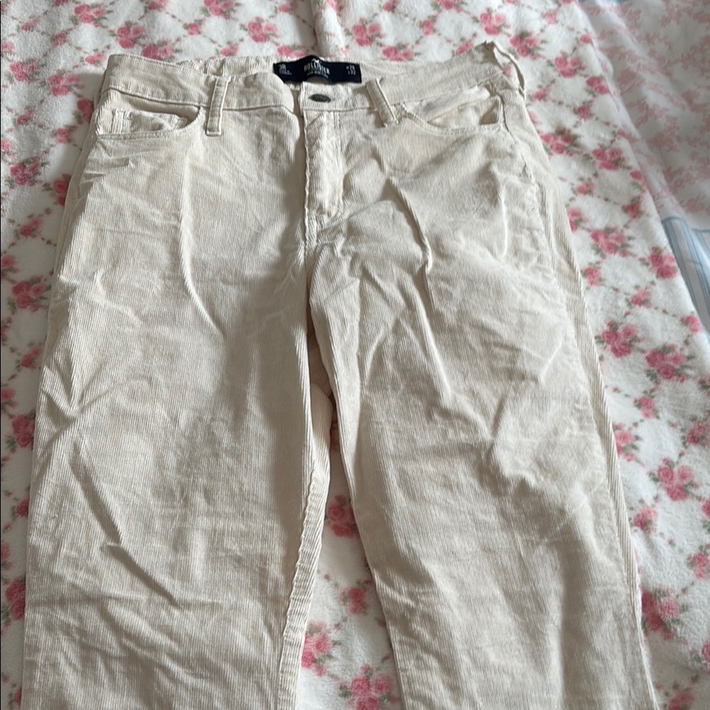 Hollister Cream Corduroy Flared Pants